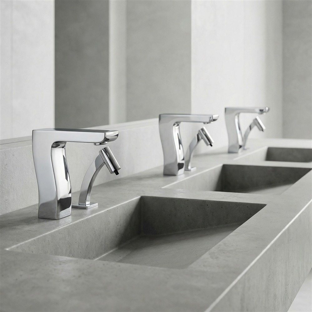 Touchless faucets for healthcare handwashing stations